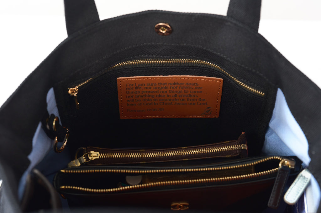 Timeless Coated Canvas Crossbody Tote - Noir