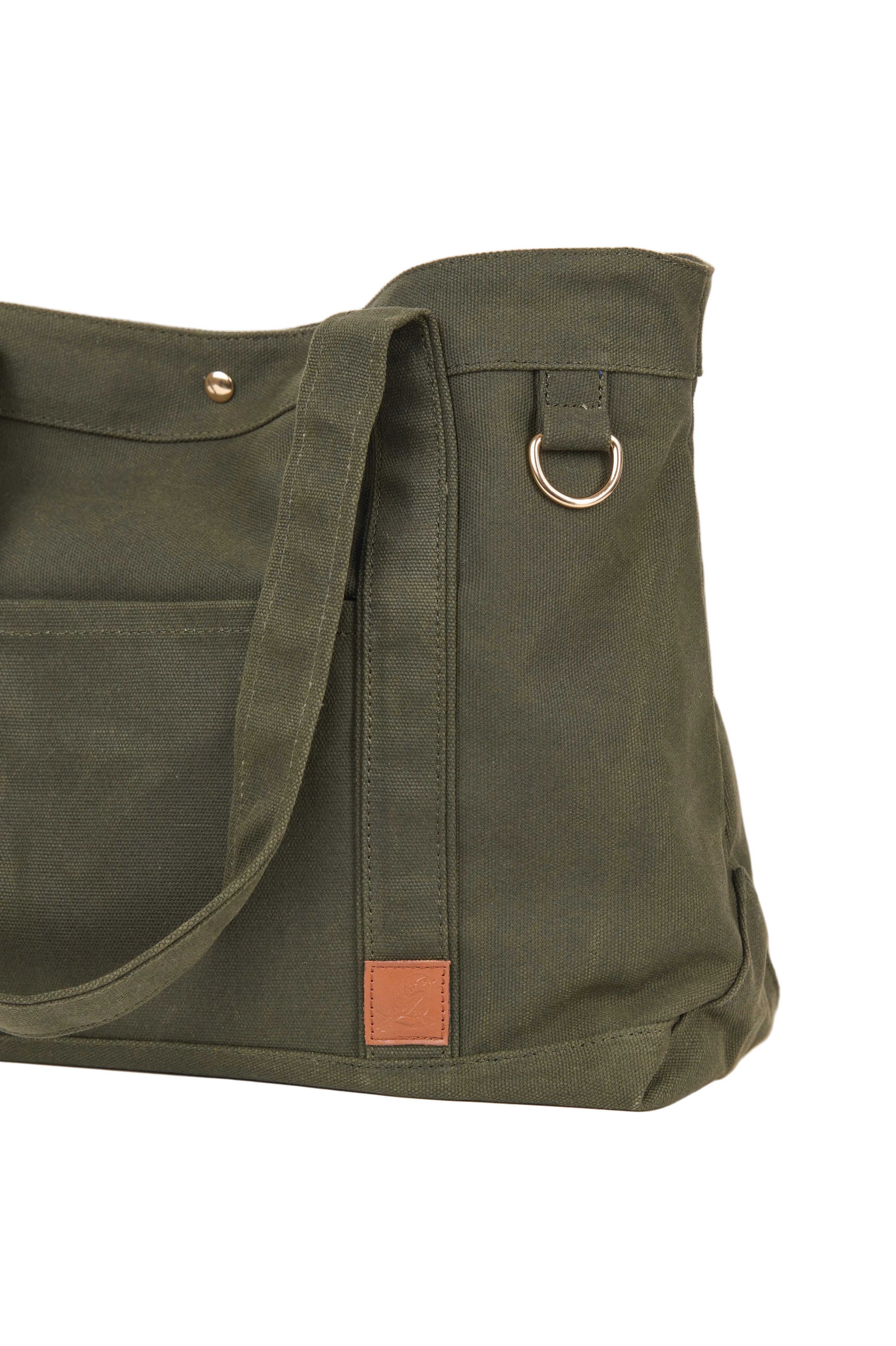 Timeless Waxed Canvas Tote - Olive Green