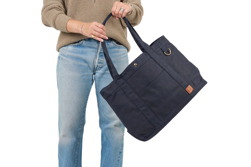Timeless Waxed Canvas Tote - Navy