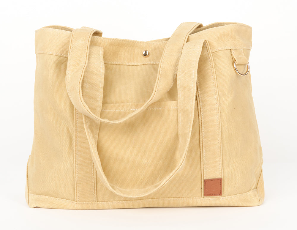 Timeless Waxed Canvas Tote - Beige