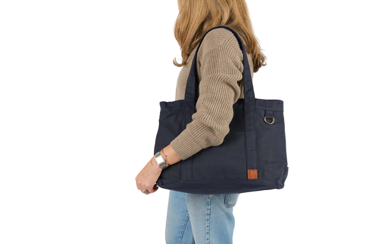 Timeless Waxed Canvas Tote - Navy