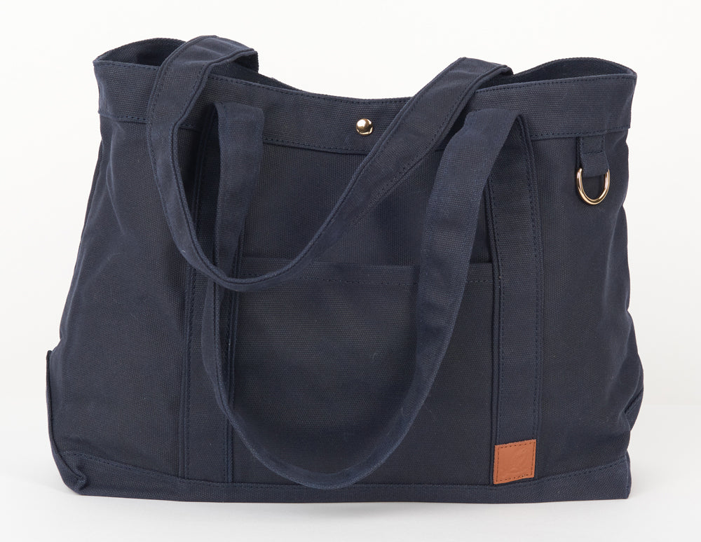 Timeless Waxed Canvas Tote - Navy